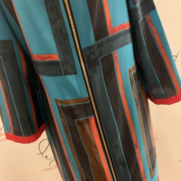 Eliza J. Sz 8. Lined Full Back Zip Shift Sheath Dress. Contrasting Band. B56 - Picture 8 of 10